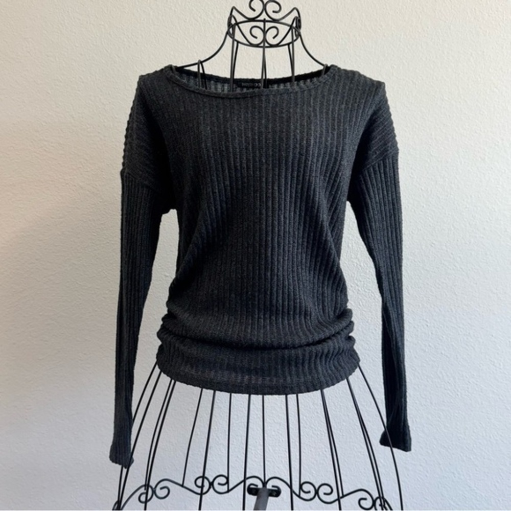 Papermoon Black Ribbed Crew Neck Sweater